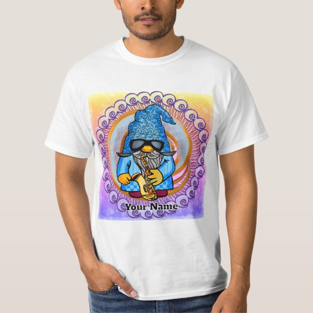gnome playing saxophone T-Shirt (Front)