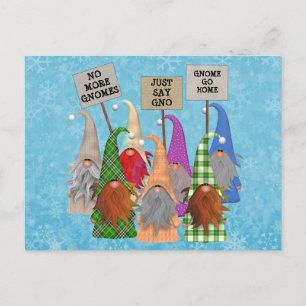 Gnome Protest Holiday Postcard