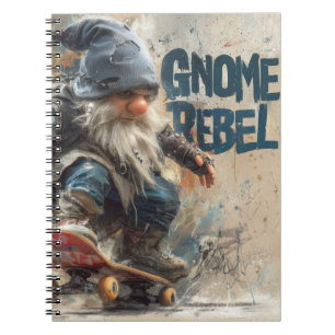 Gnome Rebel skateboarding graphic artwork Notebook