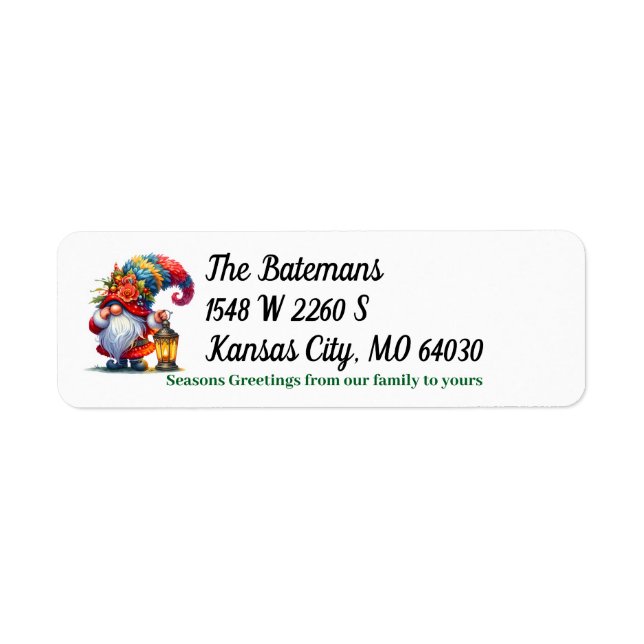 Gnome Return Address Label (Front)