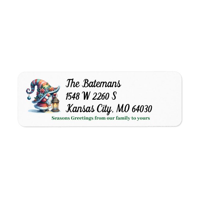 Gnome Return Address Label (Front)