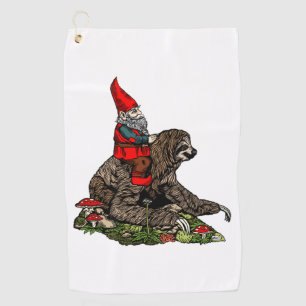 Gnome Riding a Sloth Golf Towel