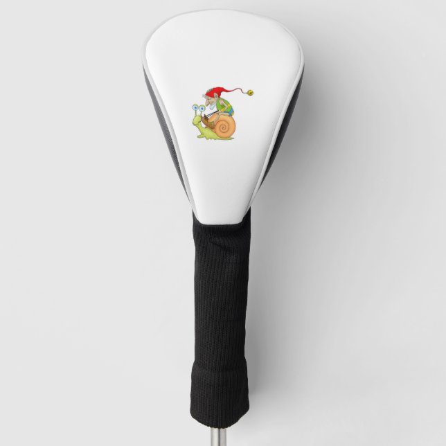 Gnome Riding a Snail Graphic  Golf Head Cover (Front)