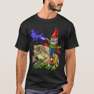 Gnome Riding Bufo Alvarius Toad T-Shirt