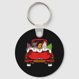 Gnome Riding Car Lazy Halloween Costume Ghost Witc Keychain