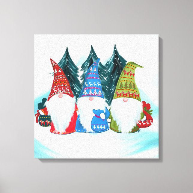 Gnome Santa Canvas Print (Front)