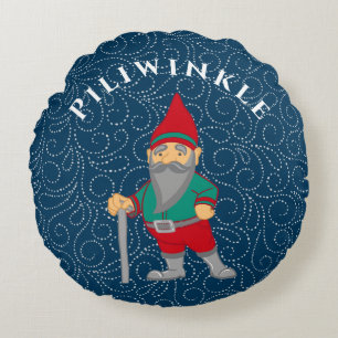 Gnome scandinave   Coussin arrondi personnalisable