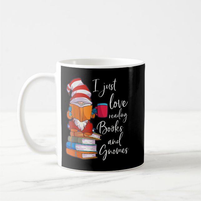 Gnome Shirt Women Girls Book Lover Reading Club Gn Coffee Mug (Left)