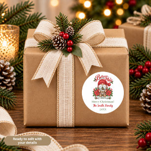 Gnome Snow Globe Believe in the Magic Personalized Classic Round Sticker