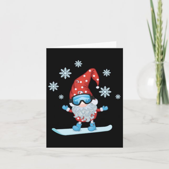 Gnome Snowboarding  Card (Front)