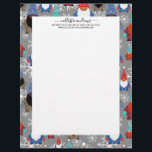 Gnome Snowflake Illustrations Christmas Pattern Letterhead<br><div class="desc">This cute and festive holiday Christmas pattern is the perfect design to gift to yourself, your friends, and your family. It features three multiracial gnomes with Christmas Nordic and Fairisle sweaters, hats, gloves, and boots with white snowflakes on top of a simple grey background. The colour scheme includes black, white,...</div>