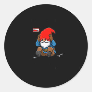 Gnome Sorry I Can't Make It To Work Tomorrow Humor Classic Round Sticker