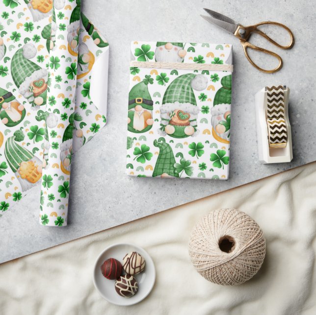 Gnome St. Patrick’s Day Wrapping Paper (Crafts)