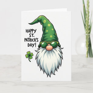 Gnome St Patricks Day Head Card