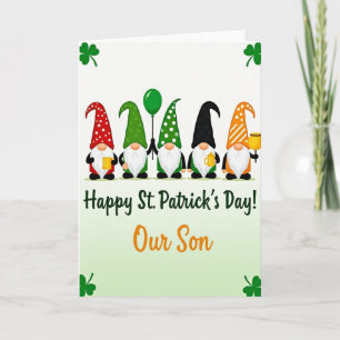 Gnome St Patricks Faux Gold Foil Card