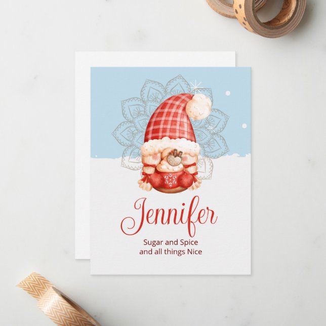 Gnome Sugar and Spice Note Card (Front/Back In Situ)