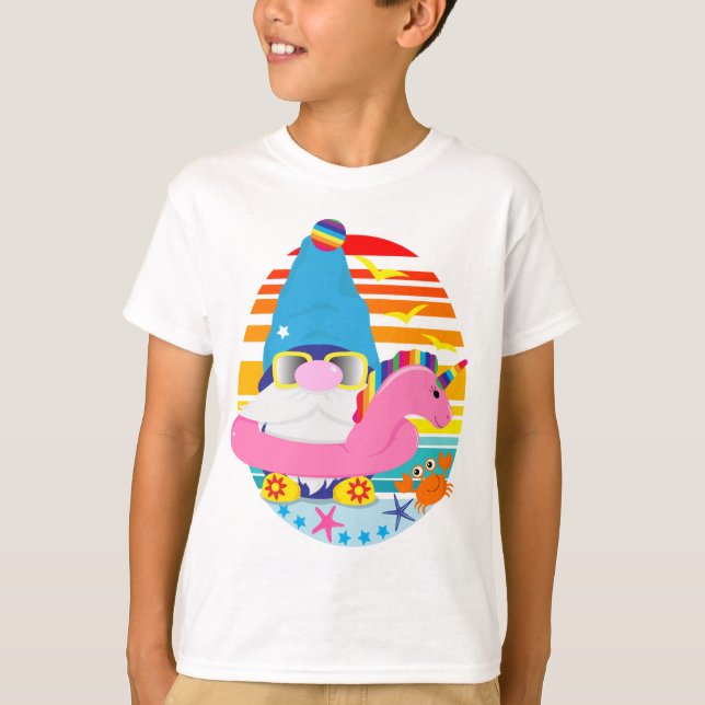 Gnome Summer Beach Vacation T-Shirt (Front)