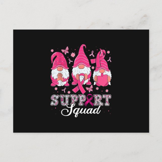 Gnome Support Squad Breast Cancer Awareness Gnomie Postcard (Front)