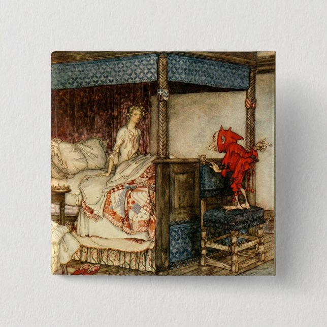 Gnome Surprise by Arthur Rackham 2 Inch Square Button (Front)