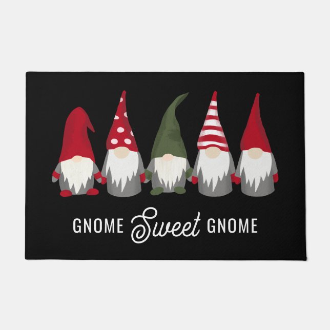 Gnome Sweet Gnome Funny Christmas Doormat (Front)