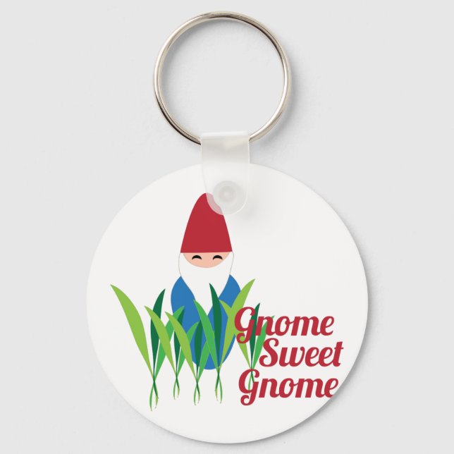 Gnome Sweet Gnome Keychain (Front)
