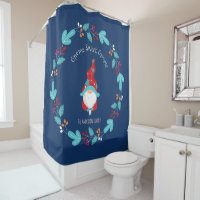 Gnome Sweet Gnome Modern Elf Floral Wreath Blue