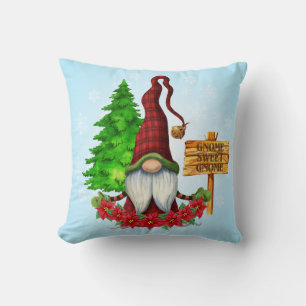 Gnome Sweet Gnome Winter Throw Pillow