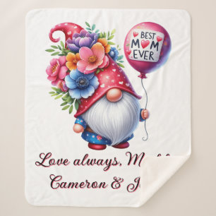 Gnome-tastic Mom: Personalized Best Mother's Day Sherpa Blanket