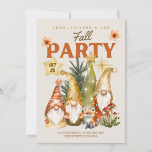 Gnome Thanksgiving Fall Party Invitation