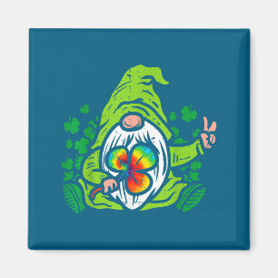 Gnome Tie Dye Shamrock Clover St Patricks Day Hipe Magnet