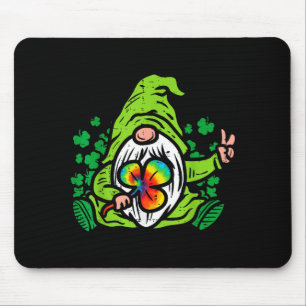 Gnome Tie Dye Shamrock Clover St Patricks Day Hipe Mouse Pad