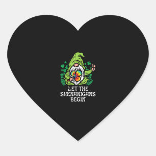 Gnome Tie Dye Shamrock Let Shenanigans Begin St Pa Heart Sticker
