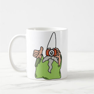 Gnome Tiny Green Wizard Funny Green Gnome Photogra Coffee Mug