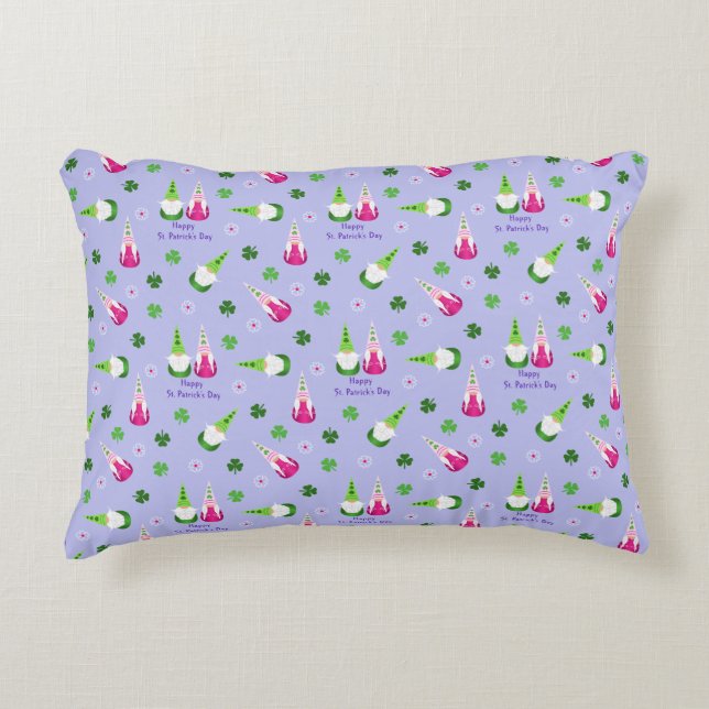 Gnome Toss St. Patrick's Day Accent Pillow (Front)