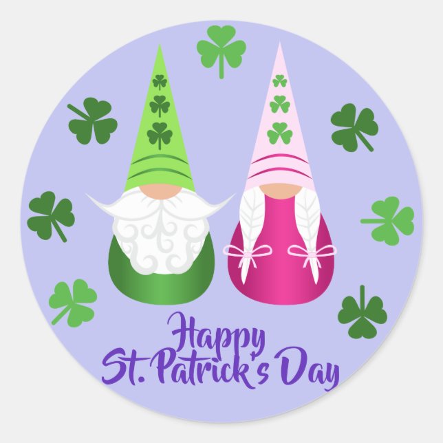 Gnome Toss St. Patrick's Day Classic Round Sticker (Front)
