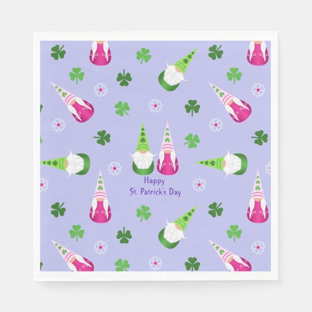 Gnome Toss St. Patrick's Day Napkin (Front)