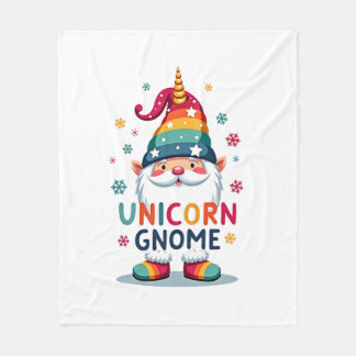 Gnome Unicorn Shirt Family Matching Group Christma Fleece Blanket