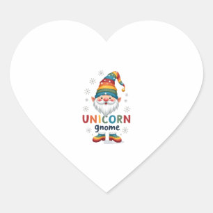 Gnome Unicorn Shirt Family Matching Group Christma Heart Sticker