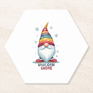 Gnome Unicorn Shirt Family Matching Group Christma Paper Coaster