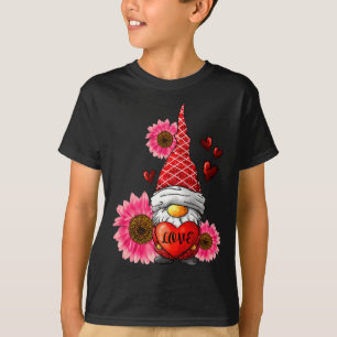 Gnome Valentines Day Cute Gnome Heart Leopard Sunf T-Shirt