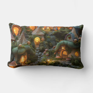 Gnome village lumbar pillow
