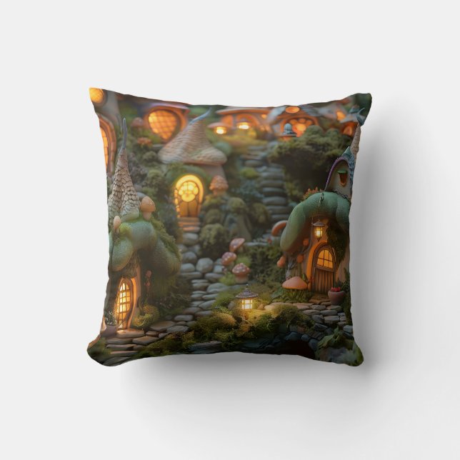 Gnome village throw pillow (Front)