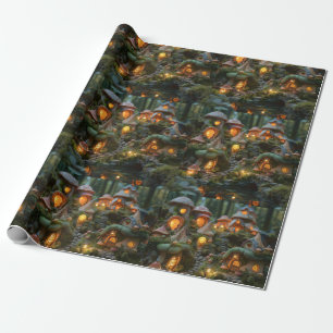 Gnome village wrapping paper