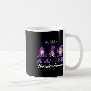 Gnome Wear Purple Ribbon Fibromyalgia Pain Awarene Coffee Mug