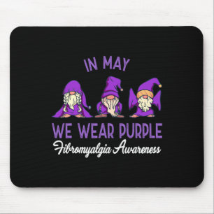 Gnome Wear Purple Ribbon Fibromyalgia Pain Awarene Mouse Pad