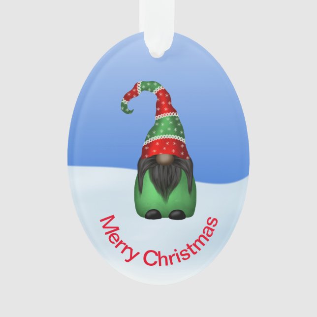 Gnome Whimsical lors d'un Noël enneigé (devant)