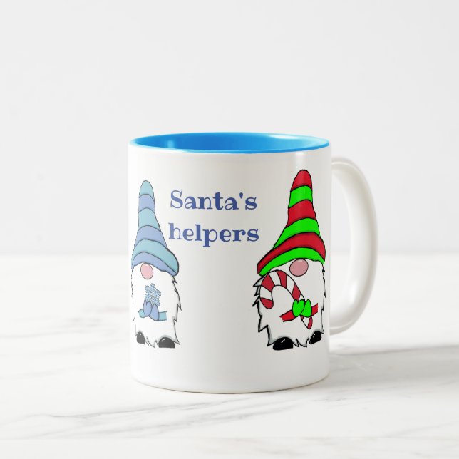 Gnome winter Christmas  Two-Tone Coffee Mug (Front Right)