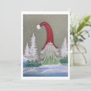 Gnome winter scene Flat Holiday Card