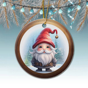 Gnome Winter Wonderland  Festive Holiday Decor 🎄 Ceramic Ornament