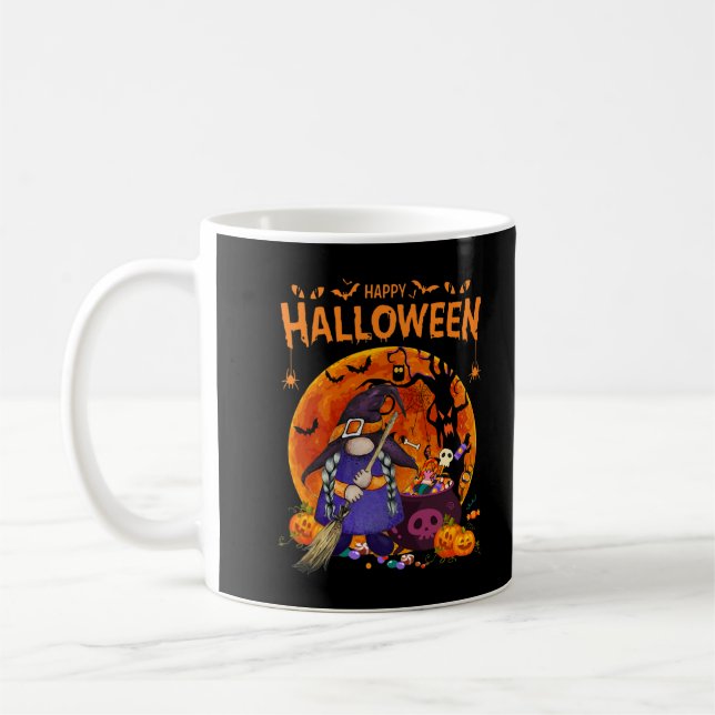 Gnome Witch Halloween Costume Pumpkin Autumn Fall  Coffee Mug (Left)